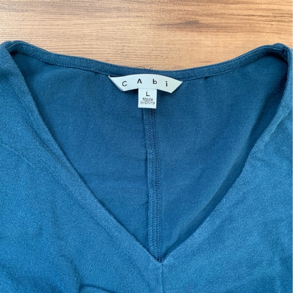 Cabi V-Neck Teal Blouse - Picture 9 of 11